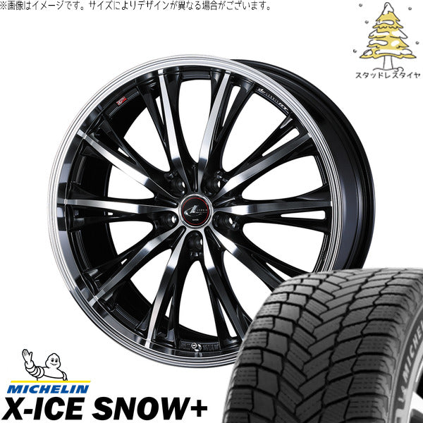 ミシュラン エックスアイス スノー+ 245/35R19 + レオニス RT パールブラック/ミラーカット 19インチ 8J +43 5H114.3P スタッドレス・ホイール4本セット。1枚目。