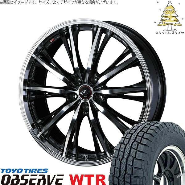 トーヨータイヤ オブザーブ W/T-R 225/70R16 + レオニス RT パールブラック/ミラーカット 16インチ 6.5J +40 5H114.3P スタッドレス・ホイール4本セット。1枚目。