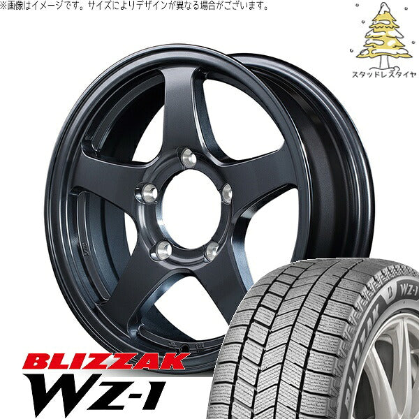 ブリヂストン ブリザック WZ-1 175/80R16 + MIDホイール オフパフォーマー RT-5N+II ダークガンメタ2 16インチ 5.5J +22 5H139.7P スタッドレス・ホイール4本セット。1枚目。