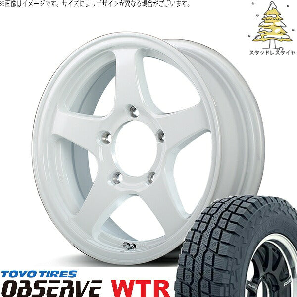 トーヨータイヤ オブザーブ W/T-R (OBSERVE WTR) 185/85R16 + MIDホイール オフパフォーマー RT-5N+II ナチュラルホワイト2 16インチ 5.5J +22 5H139.7P スタッドレス・ホイール4本セット。1枚目。