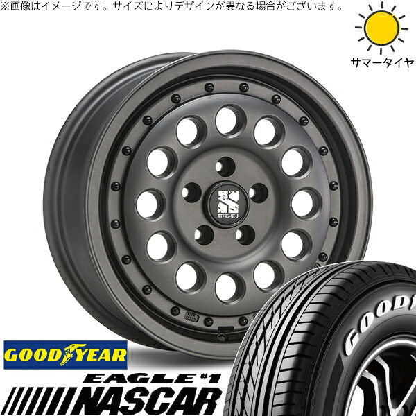 グッドイヤー イーグル ナスカー 215/65R16 + エクストリームJ ラギッド ガンブラック 16インチ 6.5J +38 5H100P サマー・ホイール4本セット。1枚目。