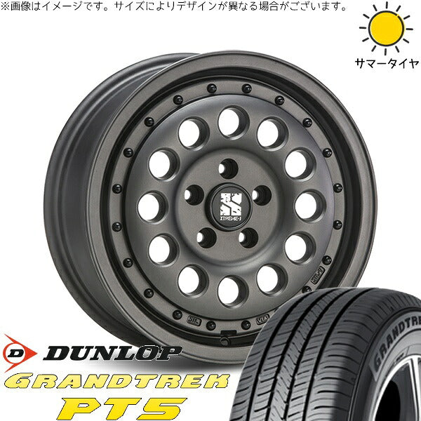 ダンロップ グラントレック PT5 225/70R16 + エクストリームJ ラギッド ガンブラック 16インチ 6.5J +38 5H100P サマー・ホイール4本セット。1枚目。