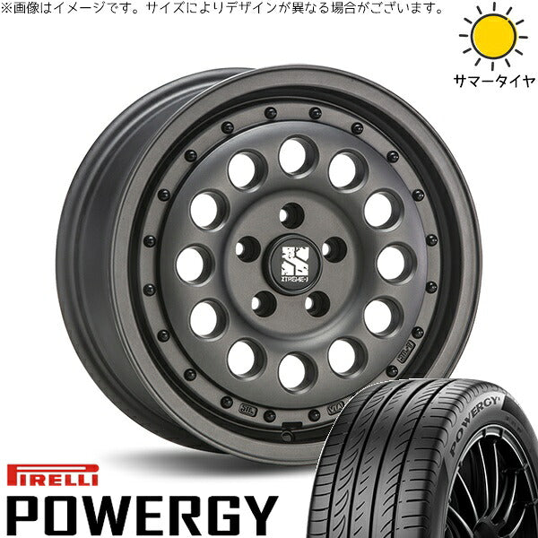 ピレリ パワジー 195/65R16 + エクストリームJ ラギッド ガンブラック 16インチ 6.5J +38 5H100P サマー・ホイール4本セット。1枚目。
