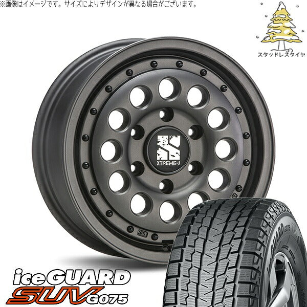 ヨコハマタイヤ アイスガード SUV G075 215/65R16 + エクストリームJ ラギッド ガンブラック 16インチ 6.5J +38 6H139.7P スタッドレス・ホイール4本セット。1枚目。
