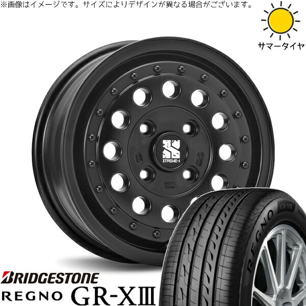 ブリヂストン レグノ GR-X3 165/65R14 + エクストリームJ ラギッド サテンブラック 14インチ 5J +35 4H100P サマー・ホイール4本セット。1枚目。