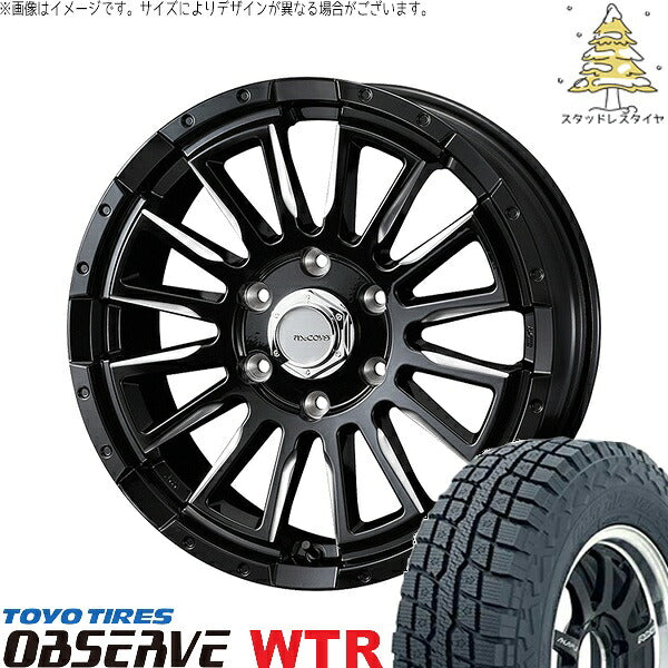 トーヨータイヤ オブザーブ W/T-R (OBSERVE WTR) 215/65R16 + マッコイズ RV-5 ブラックミーリング 16インチ 6.5J +38 6H139.7P スタッドレス・ホイール4本セット。1枚目。