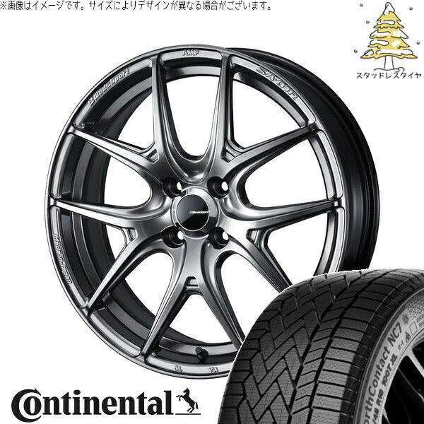 コンチネンタル ノースコンタクト NC7 185/65R15 + ウェッズスポーツ SA01R プラチナシルバーブラック 15インチ 6J +48 4H100P スタッドレス・ホイール4本セット。1枚目。