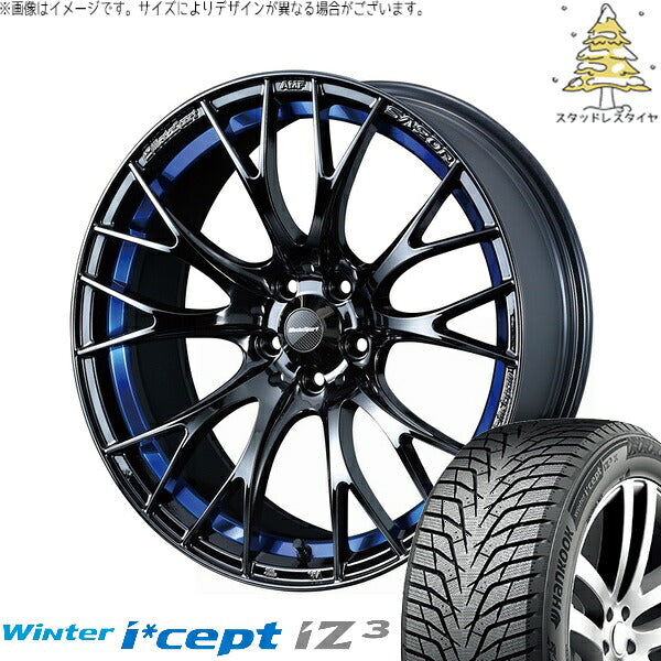 ハンコック ウィンターアイセプト IZ3 W636 235/50R18 + ウェッズスポーツ SA20R ブルーライトクローム2 18インチ 7.5J +35 5H114.3P スタッドレス・ホイール4本セット。1枚目。