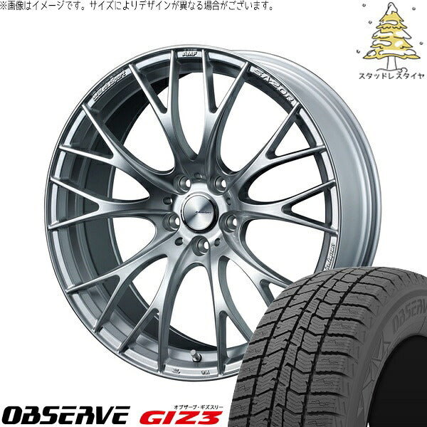 トーヨータイヤ オブザーブ GIZ3 235/50R20 + ウェッズスポーツ SA20R VIシルバー 20インチ 8.5J +38 5H114.3P スタッドレス・ホイール4本セット。1枚目。