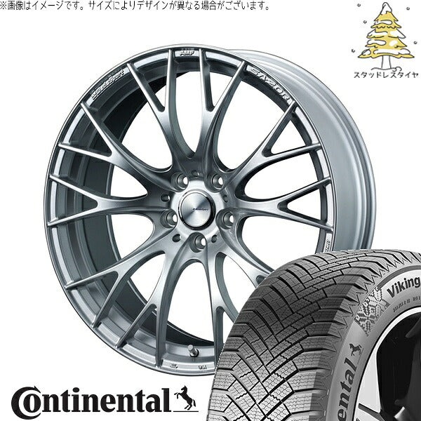 コンチネンタル バイキングコンタクト8 245/45R19 + ウェッズスポーツ SA20R VIシルバー 19インチ 8.5J +38 5H114.3P スタッドレス・ホイール4本セット。1枚目。