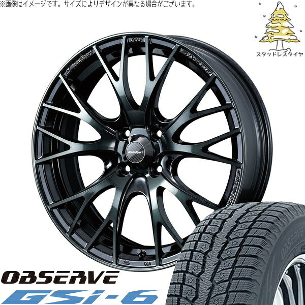 トーヨータイヤ オブザーブ Gsi-6 215/70R16 + ウェッズスポーツ SA20R ウォースブラッククリアー 16インチ 6.5J +38 4H100P スタッドレス・ホイール4本セット。1枚目。