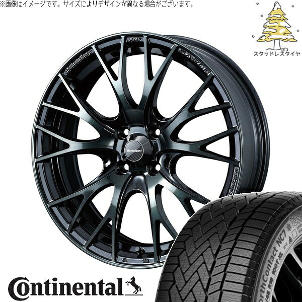 コンチネンタル ノースコンタクト NC7 185/60R15 + ウェッズスポーツ SA20R ウォースブラッククリアー 15インチ 6J +48 4H100P スタッドレス・ホイール4本セット。1枚目。