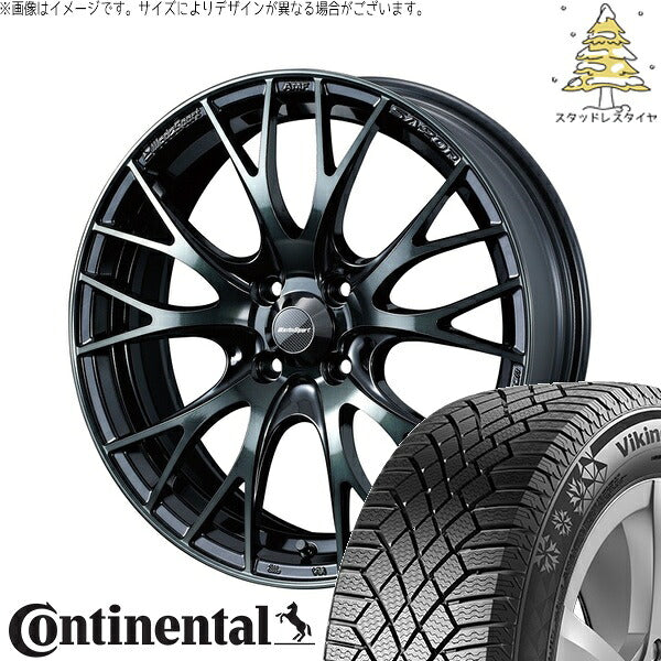 コンチネンタル バイキングコンタクト7 175/65R15 + ウェッズスポーツ SA20R ウォースブラッククリアー 15インチ 6J +48 4H100P スタッドレス・ホイール4本セット。1枚目。