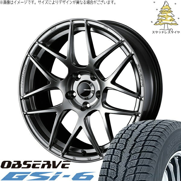 トーヨータイヤ オブザーブ Gsi-6 225/55R18 + ウェッズスポーツ SA27R プラチナシルバーブラック 18インチ 7.5J +45 5H100P スタッドレス・ホイール4本セット。1枚目。