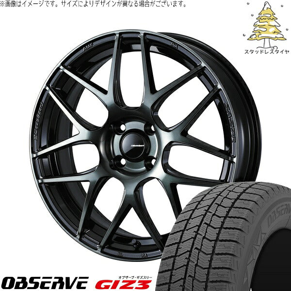 トーヨータイヤ オブザーブ GIZ3 175/60R16 + ウェッズスポーツ SA27R ウォースブラッククリアー 16インチ 5J +45 4H100P スタッドレス・ホイール4本セット。1枚目。