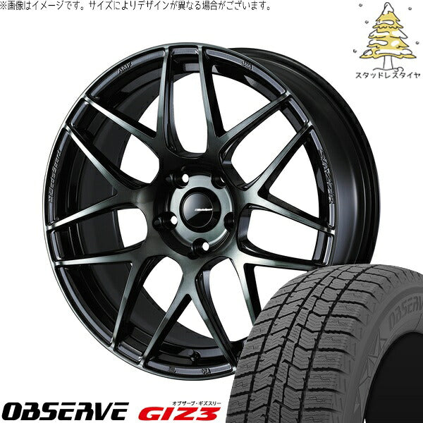 トーヨータイヤ オブザーブ GIZ3 225/60R17 + ウェッズスポーツ SA27R ウォースブラッククリアー 17インチ 7J +48 5H114.3P スタッドレス・ホイール4本セット。1枚目。