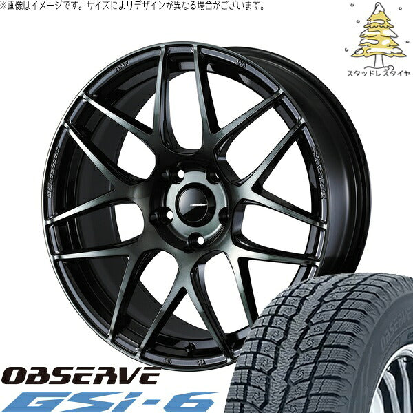 トーヨータイヤ オブザーブ Gsi-6 225/65R17 + ウェッズスポーツ SA27R ウォースブラッククリアー 17インチ 7J +45 5H100P スタッドレス・ホイール4本セット。1枚目。