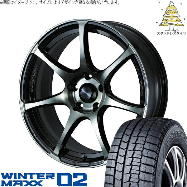 ダンロップ ウィンターマックス02 245/40R18 + ウェッズスポーツ SA75R ウォースブラッククリアー 18インチ 8.5J +35 5H114.3P スタッドレス・ホイール4本セット。1枚目。
