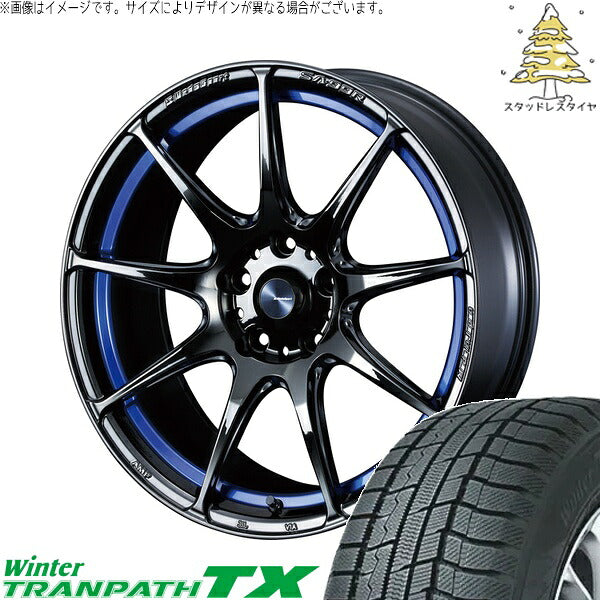 トーヨータイヤ ウィンタートランパス TX 235/55R18 + ウェッズスポーツ SA99R ブルーライトクローム2 18インチ 8J +42 5H114.3P スタッドレス・ホイール4本セット。1枚目。