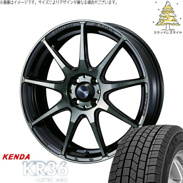 ケンダ アイステックネオ KR36 175/65R15 + ウェッズスポーツ SA99R ウォースブラッククリアー 15インチ 6J +48 4H100P スタッドレス・ホイール4本セット。1枚目。