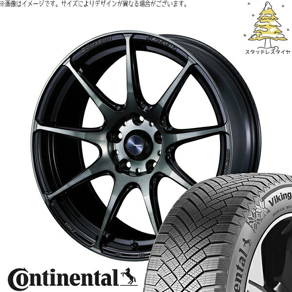 コンチネンタル バイキングコンタクト8 245/40R18 + ウェッズスポーツ SA99R ウォースブラッククリアー 18インチ 8.5J +35 5H114.3P スタッドレス・ホイール4本セット。1枚目。