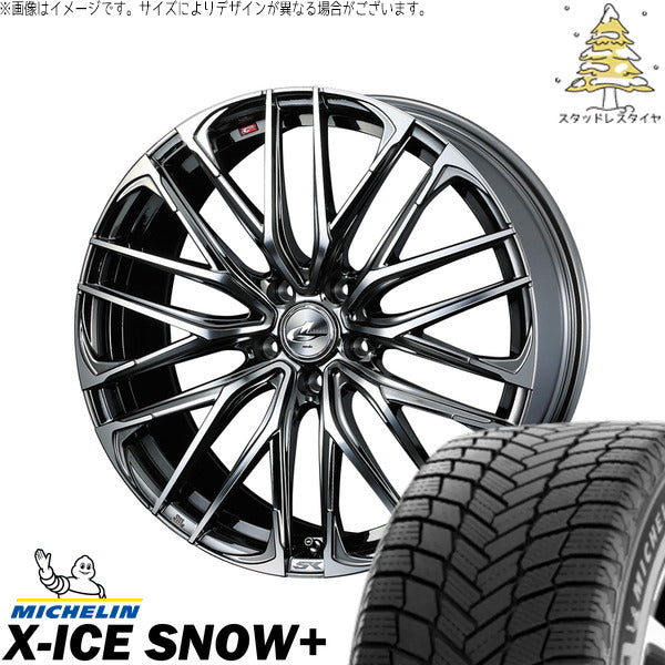 ミシュラン エックスアイス スノー+ 225/60R18 + レオニス SK ブラックメタルコート/ミラーカット 18インチ 7J +47 5H114.3P スタッドレス・ホイール4本セット。1枚目。