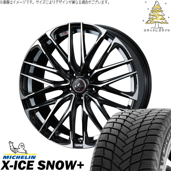 ミシュラン エックスアイス スノー+ 215/50R17 + レオニス SK パールブラック/ミラーカット 17インチ 7J +53 5H114.3P スタッドレス・ホイール4本セット。1枚目。