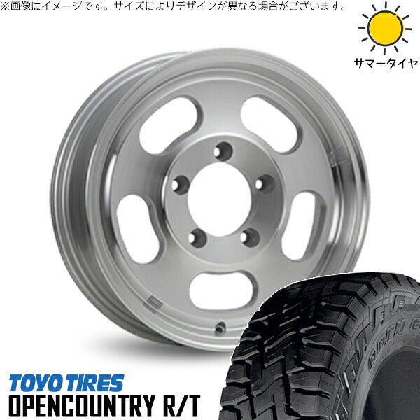 トーヨータイヤ オープンカントリー R/T 215/70R16 + エクストリームJ D:SLOT シルバーポリッシュ 16インチ 5.5J +22 5H139.7P サマー・ホイール4本セット。1枚目。