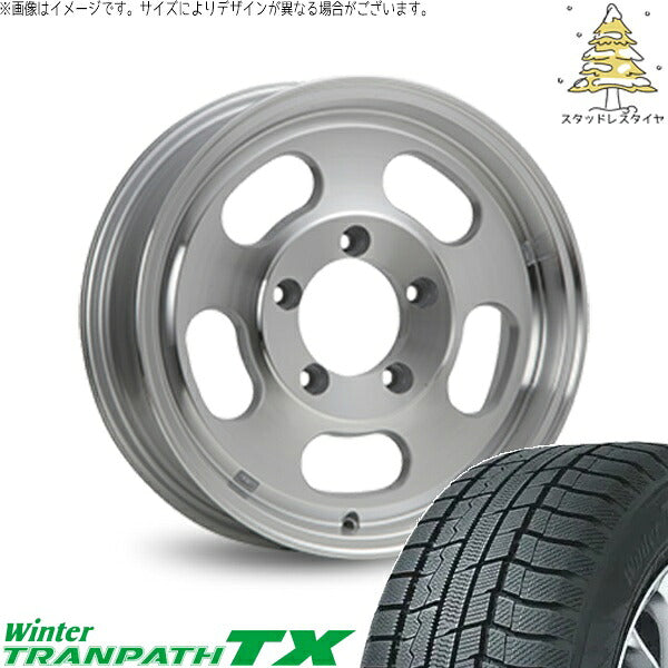 トーヨータイヤ ウィンタートランパス TX 215/70R16 + エクストリームJ D:SLOT シルバーポリッシュ 16インチ 5.5J ±0 5H139.7P スタッドレス・ホイール4本セット。1枚目。