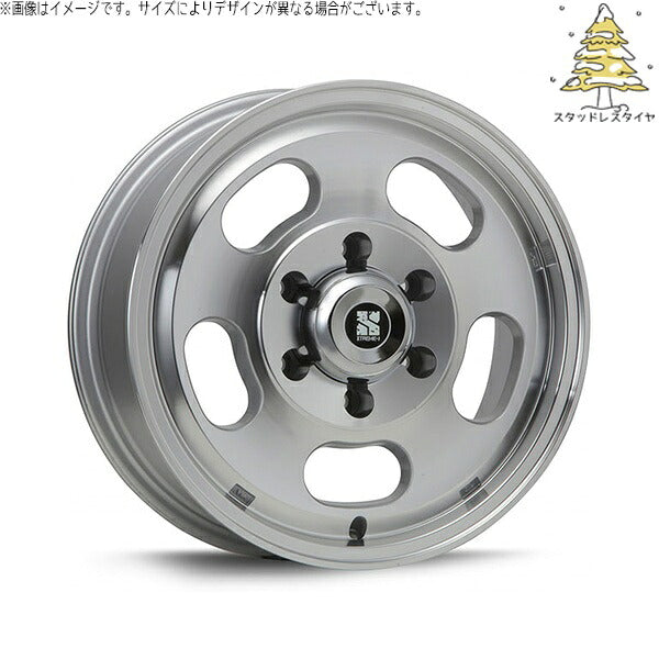 輸入スタッドレスタイヤ(銘柄指定不可) 215/65R16 + エクストリームJ Dスロット シルバーポリッシュ 16インチ 6.5J +38 6H139.7P ホイール4本セット。1枚目。