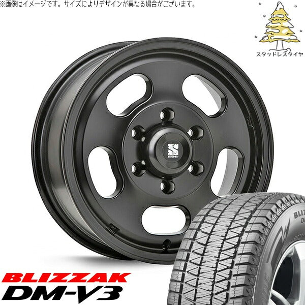 ブリヂストン ブリザック DM-V3 (BLIZZAK DM-V3) 215/70R16 + エクストリームJ Dスロット サテンブラック 16インチ 6.5J +38 6H139.7P スタッドレス・ホイール4本セット。1枚目。