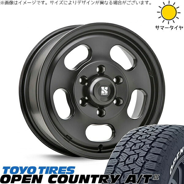 トーヨータイヤ オープンカントリー A/T3 215/70R16 + エクストリームJ D:SLOT サテンブラック 16インチ 6.5J +38 6H139.7P サマー・ホイール4本セット。1枚目。