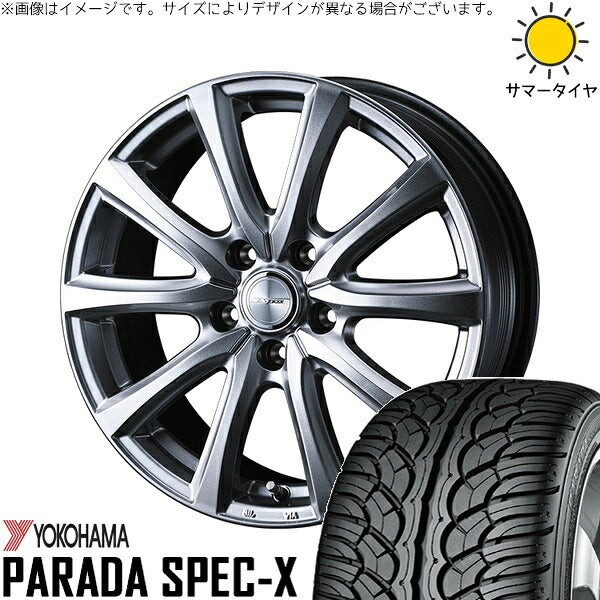 ヨコハマタイヤ パラダ Spec-X PA02 235/60R18 + ジョーカー スマッシュ メタリックシルバー 18インチ 7.5J +38 5H114.3P サマー・ホイール4本セット。1枚目。