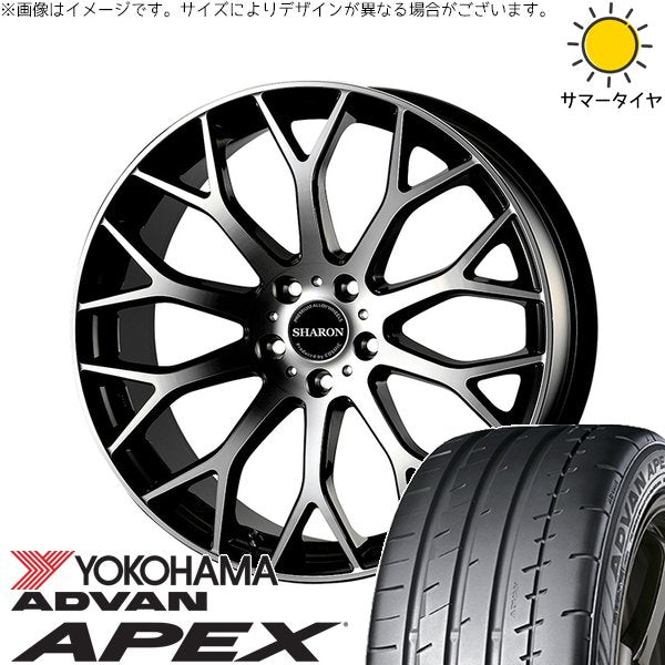 ヨコハマタイヤ アドバン APEX V601 225/45R18 + ヴェネルディ シャロン ブラックポリッシュ 18インチ 7.5J +38 5H114.3P サマー・ホイール4本セット。1枚目。