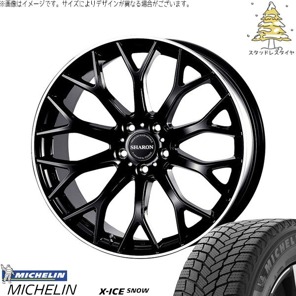 ミシュラン エックスアイス スノー (X-ICE SNOW) 235/60R18 + ヴェネルディ シャロン ブラックリムポリッシュ 18インチ 7.5J +38 5H114.3P スタッドレス・ホイール4本セット。1枚目。