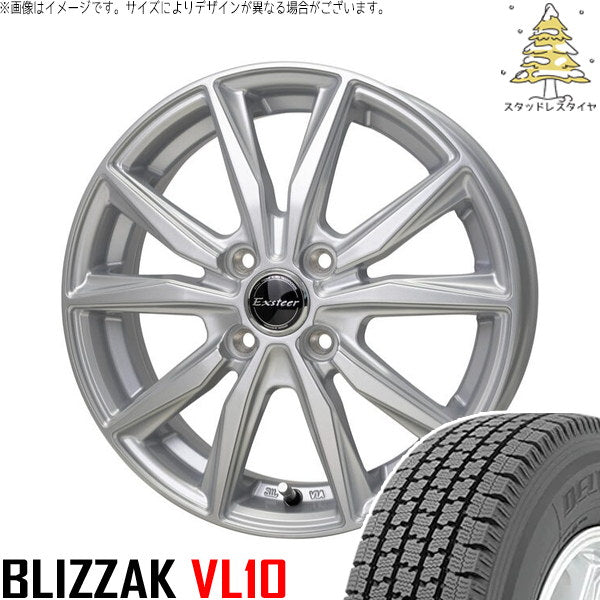 ブリヂストン ブリザック VL10 145/80R12 + エクスターST シルバー 12インチ 4.00B +43 4H100P スタッドレス・ホイール4本セット。1枚目。