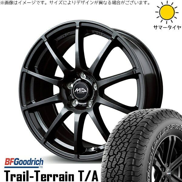 BFグッドリッチ トレイルテレーン T/A 225/60R18 + MIDホイール スタッグ ストロングガンメタ 18インチ 7J +48 5H114.3P サマー・ホイール4本セット。1枚目。
