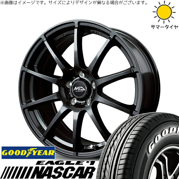 グッドイヤー イーグル ナスカー 215/65R16 + MIDホイール スタッグ ストロングガンメタ 16インチ 6.5J +53 5H114.3P サマー・ホイール4本セット。1枚目。