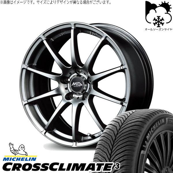 ミシュラン CROSSCLIMATE 3 235/45R19 + MIDホイール STAG メタリックグレー 19インチ 7.5J +48 5H114.3P オールシーズン・ホイール4本セット。1枚目。