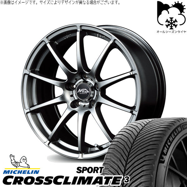ミシュラン CROSSCLIMATE 3 SPORT 225/40R19 + MIDホイール STAG メタリックグレー 19インチ 7.5J +38 5H114.3P オールシーズン・ホイール4本セット。1枚目。