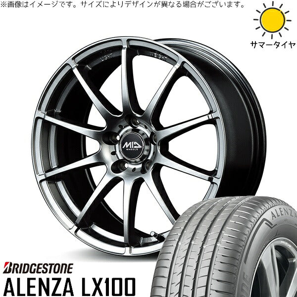 ブリヂストン アレンザ LX100 215/70R16 + MIDホイール スタッグ メタリックグレー 16インチ 6.5J +48 5H100P サマー・ホイール4本セット。1枚目。