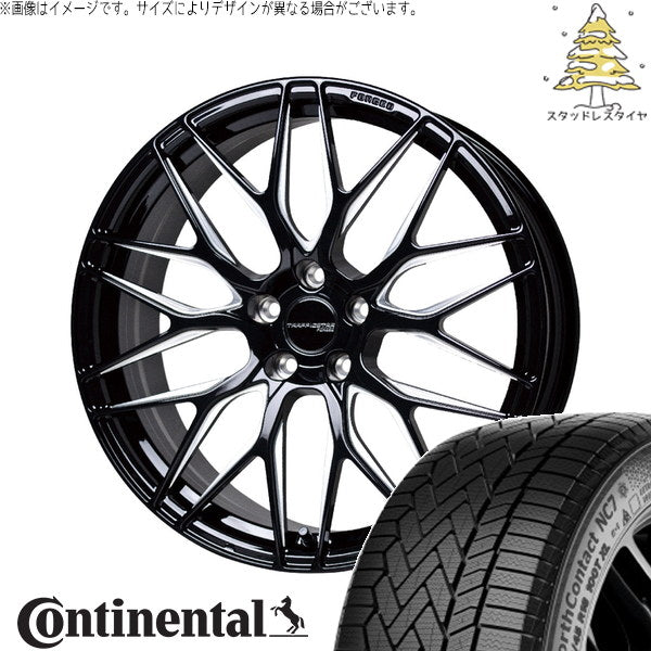 コンチネンタル ノースコンタクト NC7 245/45R20 + トラフィックスター FORGED TSF-01 ブラック/マシニングポリッシュ 20インチ 8.5J +43 5H114.3P スタッドレス・ホイール4本セット。1枚目。