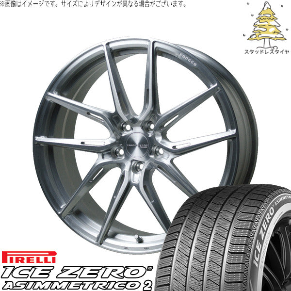 ピレリ アイスゼロアシンメトリコ2 245/40R19 + トラフィックスター FORGED TSF-02 ブラッシュド 19インチ 8J +35 5H114.3P スタッドレス・ホイール4本セット。1枚目。