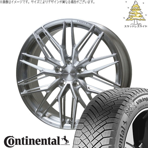 コンチネンタル バイキングコンタクト8 255/45R20 + トラフィックスター FORGED TSF-03 ブラッシュド 20インチ 8.5J +38 5H114.3P スタッドレス・ホイール4本セット。1枚目。