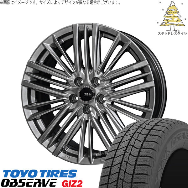 トーヨータイヤ OBSERVE 215/45R18 + テイラー TL1 ハイパーメタルブラック 18インチ 7.5J +40 5H114.3P スタッドレス・ホイール4本セット。1枚目。