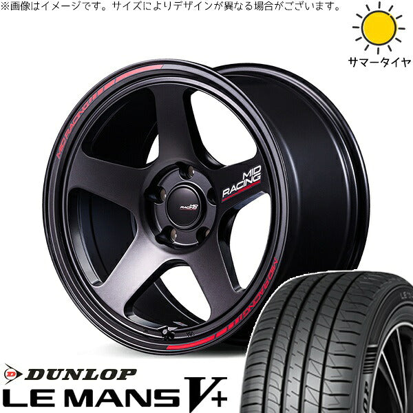 ダンロップ ルマンファイブ 215/40R18 + MIDレーシング TR50 ターマックブラック 18インチ 8J +45 5H114.3P サマー・ホイール4本セット。1枚目。