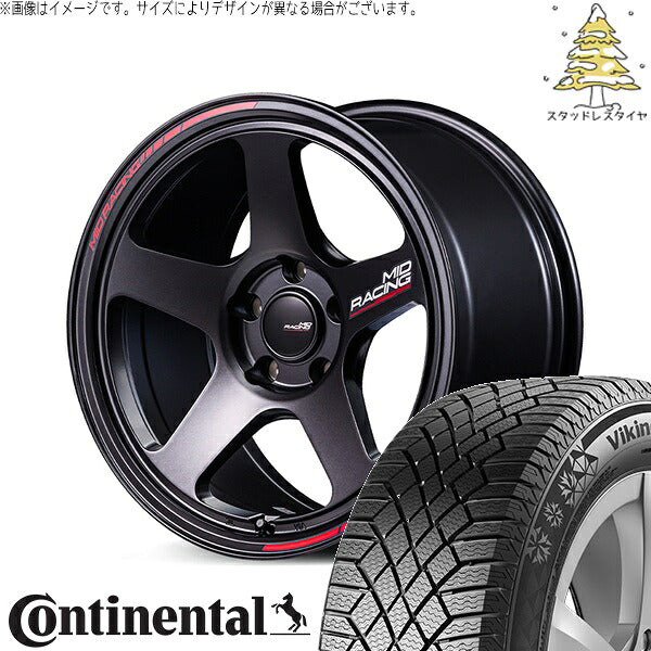 コンチネンタル バイキングコンタクト7 235/60R18 + MIDレーシング TR50 ターマックブラック 18インチ 8J +45 5H114.3P スタッドレス・ホイール4本セット。1枚目。