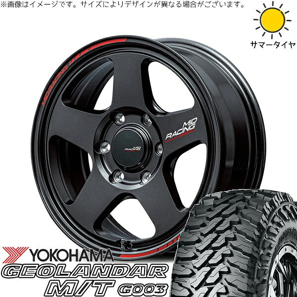 ヨコハマタイヤ ジオランダー M/T G003 215/70R16 + MIDレーシング TR50 ターマックブラック 16インチ 6.5J +38 6H139.7P サマー・ホイール4本セット。1枚目。