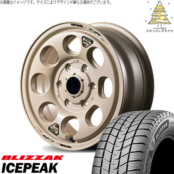 ブリヂストン ブリザック ICEPEAK 215/70R16 + MIDホイール x DOD ウシャリン セミグロスサンドベージュ 16インチ 6.5J +38 6H139.7P スタッドレス・ホイール4本セット。1枚目。