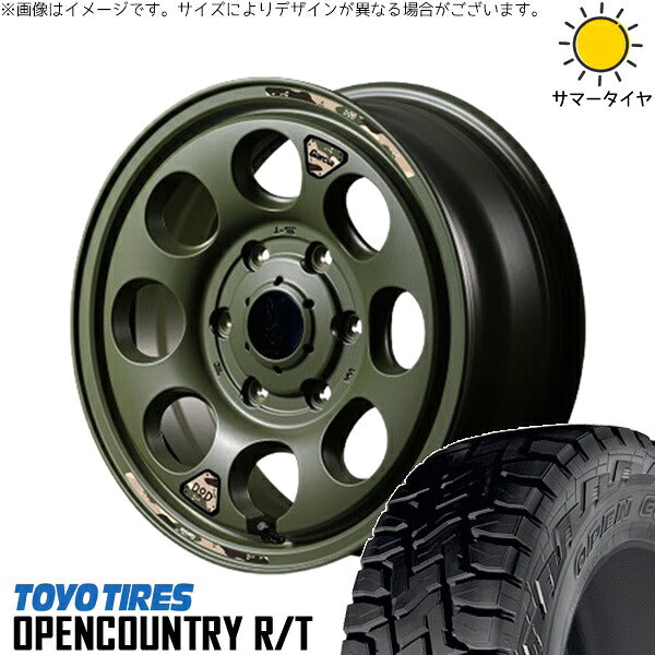 トーヨータイヤ オープンカントリー R/T 215/70R16 + MIDホイール x DOD ウシャリン セミグロスODグリーン 16インチ 6.5J +38 6H139.7P サマー・ホイール4本セット。1枚目。